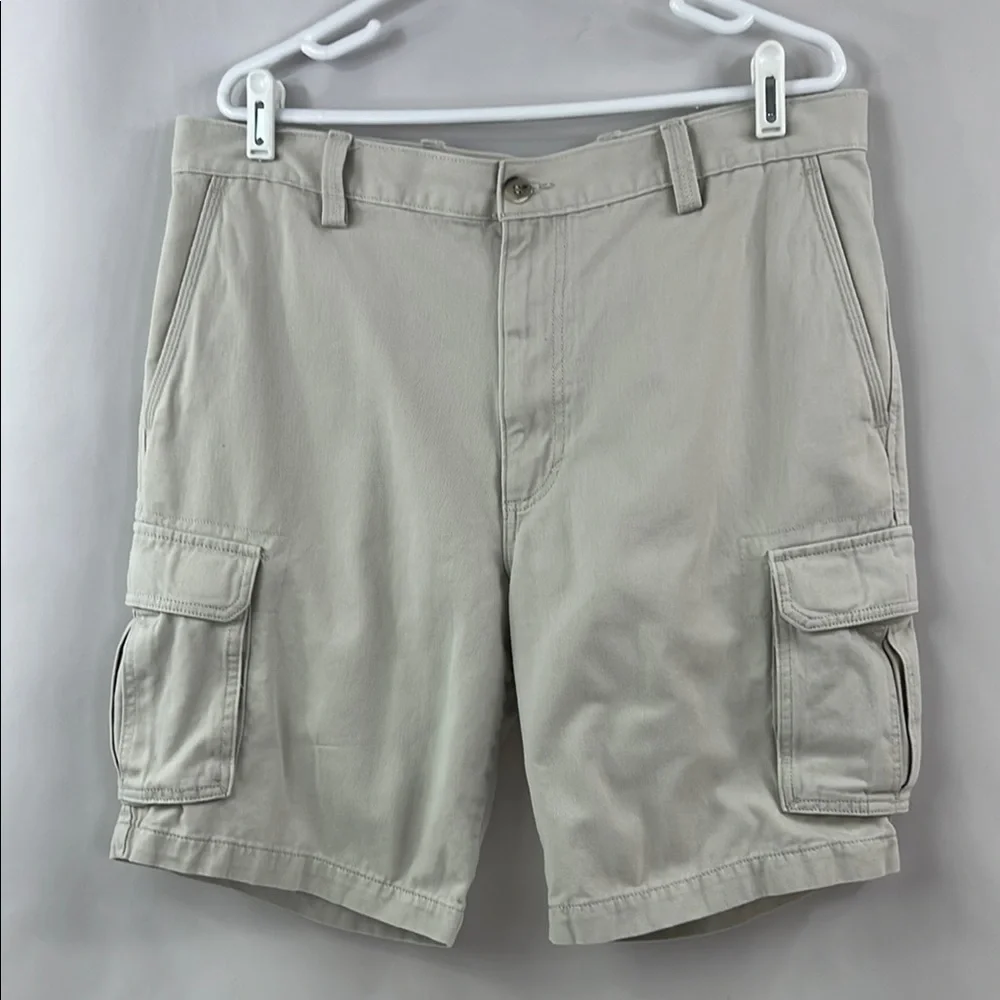 Dockers Cargo Beige Utility Shorts Outdoor Hiking Casual Six Pockets Size 36‎
